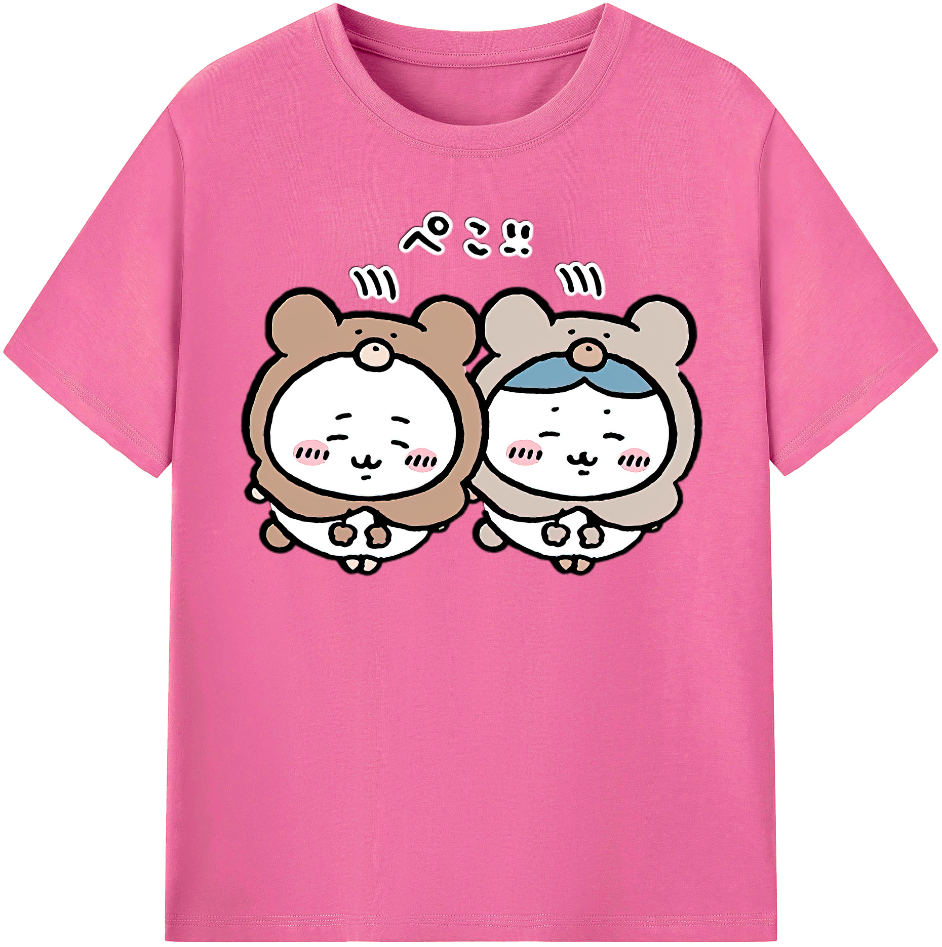 （画像用） ちいかわ ハチワレ Chii-kawa hachiware レディースカジュアルプリントTシャツ（綿100％）